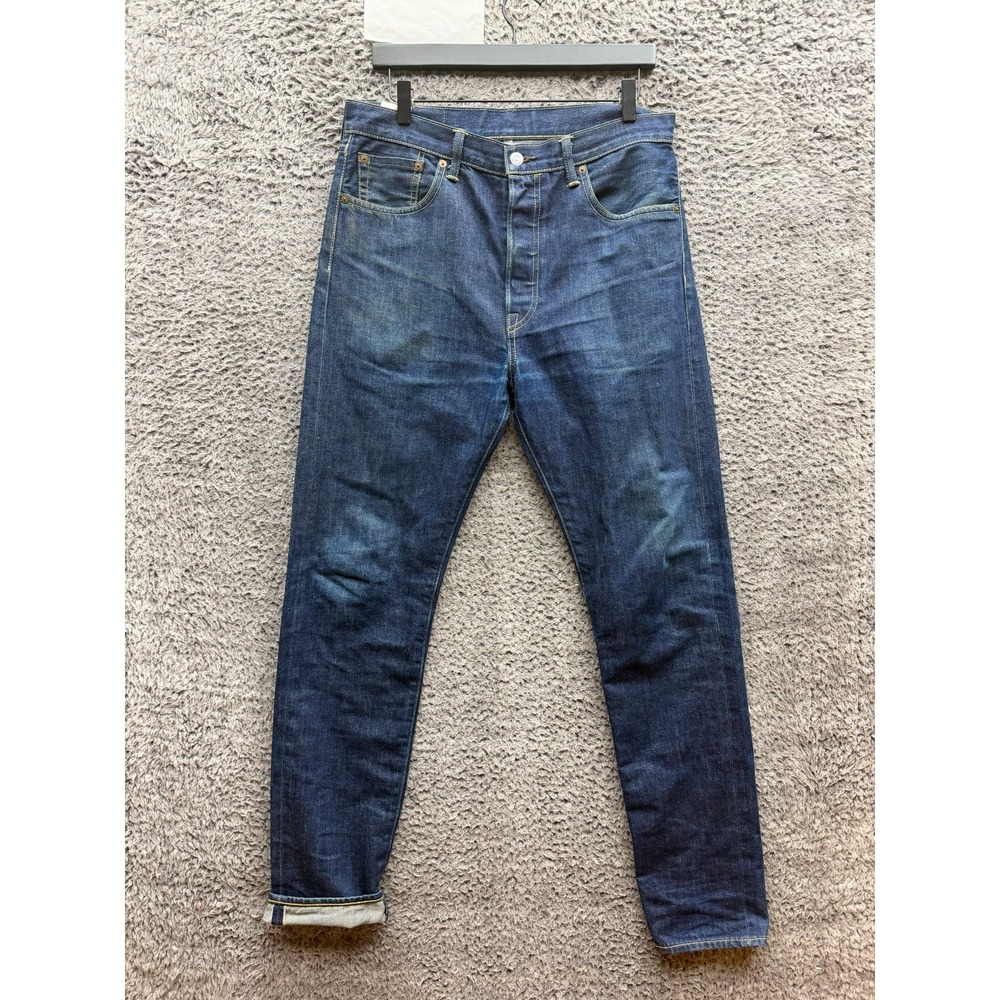 Levis 501 CT Customized & Tapered Selvedge Button Fly Jeans Dark Wash 30 x 34
